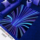 Недорогие Черные ковры-Ковер с принтом Blacklight, УФ-реактивный светящийся в темноте ковер, большой нескользящий коврик для декора комнаты