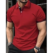 preiswerte Klassisches Poloshirt für Herren-Herren Poloshirt Polos mit Knöpfen Geschäft Casual Kargen Kurzarm Modisch Basic Glatt Taste Sommer Regular Fit Weiß Gelb Rot Marinenblau Königliches Blau Blau Poloshirt