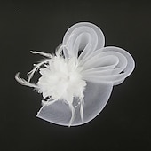 levne Svatební čelenka-Fascinátory Klobouky Doplňky do vlasů Organza 30. léta Cylindr Závojový klobouk Dostih koktejl Elegantní Luxus S Peří Mašličky Přílba Pokrývky Hlavy