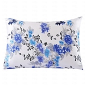 baratos Lençóis e fronhas-Fronha 100% seda amoreira 16 momme seda natural dupla face, capa de fronha com estampa floral de 1 peça com fecho de zíper oculto, cuidados de beleza hipoalergênicos