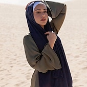 baratos Islâmico Arábico-Mulheres Xales lenços de hijab Árabe árabe muçulmano Ramadã Côr Sólida Adulto Xale