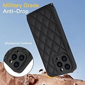 Недорогие Чехлы для iPhone-телефон Кейс для Назначение iPhone 15 Pro Max iPhone 14 13 12 11 Pro Max X XR XS 8 7 Plus Кейс на заднюю панель с ремешком с ремешком на запястье Защита от удара Геометрический рисунок ТПУ Кожа PU