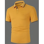 preiswerte Klassisches Poloshirt für Herren-Herren Poloshirt Polos mit Knöpfen Geschäft Casual Kargen Kurzarm Modisch Basic Glatt Taste Sommer Regular Fit Weiß Gelb Rot Marinenblau Königliches Blau Blau Poloshirt