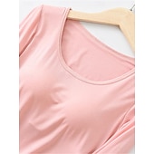 cheap Women&#039;s Sleepwear-Women&#039;s Pajamas Sets Pure Color Simple Comfort Home Daily Bed Modal Breathable Crew Neck Long Sleeve T shirt Tee Pant Elastic Waist Summer Spring Home Outfits