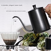 billiga Prime-serien-häll över kaffebryggare set- 6 i 1 sus304 teflon yta långsamt droppande kaffebryggare set droppande kopp filterpapper kopp bärbar låda för resor, kaffe presentbox set alla hjärtans dag present