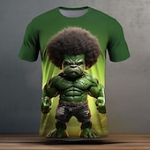 preiswerte 3D-T-Shirts-Herren Grafik Cartoon Lustig T Shirt Kurzarm T-Shirt 3D-Druck Rundhalsausschnitt Hemd Täglich Lässig Streetstyle Sport im Freien Ferien Ausgehen Schwarz Burgunderrot Himmelblau Frühling &amp; Sommer