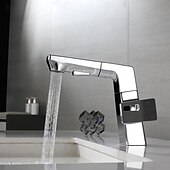 cheap Bathroom Sink Faucets-Bathroom Sink Faucet - Rotatable / Pull out / Classic Electroplated Centerset Single Handle One HoleBath Taps