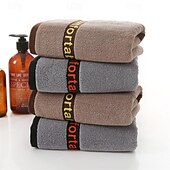 economico Set di asciugamani-Asciugamani viso assorbenti in cotone 100%, coppia di asciugamani in cotone da uomo addensati, asciugamani altamente assorbenti per bagni, palestre, hotel e spa, telo da bagno in tinta unita