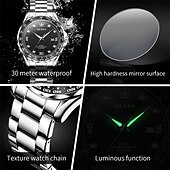 abordables Montres à quartz-Montre homme OLEVS à quartz minimaliste mode décontractée lumineuse calendrier étanche en acier