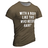 cheap Men&#039;s Funny T shirts-Men&#039;s Funny Graphic T-Shirt - &quot;With A Body Like This Who Needs Hair?&quot; Bald Humor Confidence Short Sleeve Tee