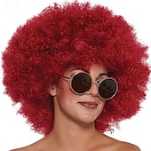 levne Párty paruky-afro paruky pro černé ženy 70. léta krátká černá afro paruka disco afro nafouklé paruky pro ženy výstřední kudrnatá paruka 10palcová přirozeně vypadající syntetická paruka denní párty cosplay