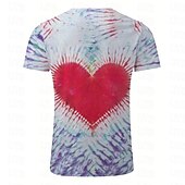 economico T-shirt 3D da Uomo-San Valentino Per uomo Cuore Grafico Tinta a nodi Maglietta Manica Corta maglietta Stampa 3D Girocollo Camicia Quotidiano Designer Casual San Valentino Ferie Uscire Rosa Rosso Viola Primavera &amp; Estate
