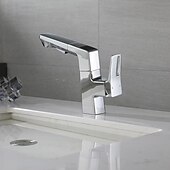 cheap Bathroom Sink Faucets-Bathroom Sink Faucet - Rotatable / Pull out / Classic Electroplated Centerset Single Handle One HoleBath Taps