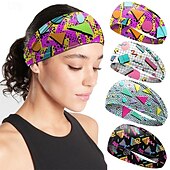 economico Accessori per acconciature-Fasce per capelli con stampa retrò anni &#039;80, fasce per capelli sportive, fasce per capelli da donna, fasce assorbenti e antisudore, accessori per capelli yoga a tesa larga da uomo