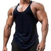cheap Sports Gym T shirts-Men&#039;s Letter Tank Top Vest Top Undershirt Racer Back Tank Top Sleeveless T shirt U Neck Shirt Stylish Muscle Comfortable Sport Daily Vacation Black White Yellow Summer Clothing Apparel M L XL XXL