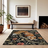 levne Koberce na plochu-inspirovaný william morris fox area kobereček kuchyňská podložka neklouzavá olejivzdorná podlahová podložka obývací pokoj koberec vnitřní venkovní podložka dekorace ložnice koupelna podložka vchod