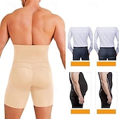 cheap Mens Active Shorts-Men&#039;s Shapewear Going out Weekend Soft Tummy Control Hip Lift Up Body Sculpting Plain Short Gymnatics Casual Activewear Black Khaki