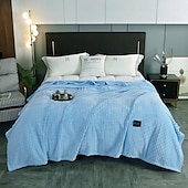 cheap Blankets &amp; Throws-Thickened Solid Color Pineapple Checked Flannel Blanket Coral Velvet Sofa Cover Blanket Air Conditioning Blanket Nap Blanket
