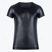 preiswerte Lässige T-Shirts für Herren-Herren T Shirt Zentai Kostüme Kurzarm Rundhalsausschnitt Frühling &amp; Sommer Einfach Mode Designer Sexy Urlaub Straße Ausgehen Schwarz Top T-Shirt für Herren