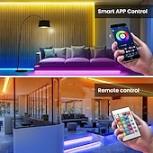economico Controllo WiFi e musica-luci di striscia led rgb app controllo luci che cambiano colore con 24 tasti modalità remota per la decorazione della stanza tv bluetooth smd5050 rgb