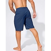 お買い得  男性用水泳パンツ-男性用 ボードショーツ スイムトランク お出かけ 週末 速乾性 ドローストリング 弾性ウエスト ポケット付き 平織り 膝丈 体操服 カジュアル アクティブウェア ワインレッド ブラック