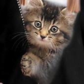 billiga Flickans 3D-djur-Flickor 3D Katt Sweatshirt &amp; Legging Set Långärmad 3D-tryck Vår Höst Aktiv Mode Dagligen Barn 4 år + Rund hals Utomhus Semester Datum Normal