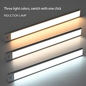 お買い得  キャビネットライト-超薄型 LED キャビネット ライト、ワイヤレス モーション センサー LED ライト バー、USB 充電式サイド マグネット式粘着式キッチン ナイト ライト、ワードローブ クローゼット キャビネット 食器棚 階段 廊下 棚用