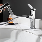 economico Rubinetti per lavandino bagno-Lavandino rubinetto del bagno - Doccetta estraibile Galvanizzato Installazione centrale Una manopola Un foroBath Taps