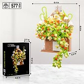 baratos Brinquedos de Montar-Presentes do dia das mulheres buquê de flores conjunto de construção flores casa bonsai plantas com luz led coleção botânica decoração de parede brinquedo de construção criativa presentes do dia das