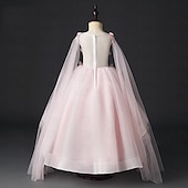 preiswerte Kleider für die Blumenmädchen-kinderkleidung Mädchen Blumenmädchen Kleid Party Kleid Feste Farbe Ärmellos Leistung Hochzeit Party Gitter Prinzessin Süß Gitter Mitte der Wade Etuikleid Tüll-Kleid Blumenmädchenkleid Sommer Frühling
