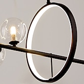 economico Luci Isola cucina-lampada a sospensione moderna a led isola della cucina lampada a sospensione a led 90/120cm base g9 con lampada a sospensione a sfera in vetro trasparente lampada a sospensione nordica luce
