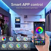 رخيصةأون أضواء شريط USB-شريط إضاءة LED RGB 5 فولت USB 5050 شريط LED ثنائي شريط إضاءة LED للتحكم بالبلوتوث لغرفة الحائط 10 متر سلسلة ضوء LED ديكور غرفة الألعاب IP20