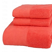 abordables Ensembles de serviettes-Ensemble de serviettes 100% coton 3 pièces à séchage rapide, extra absorbantes et super douces, 1 mouchoir, 1 serviette de sport, 1 serviette de bain