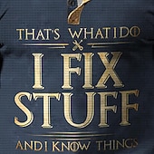 preiswerte Lustig-Herren lustiges Langarm Grafik T-Shirt - "Ich repariere Dinge und ich weiß Dinge" Zitat Tee für Handwerker Mechaniker  DIY-Enthusiasten