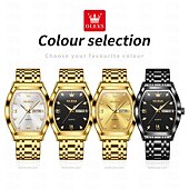 cheap Quartz Watches-OLEVS Men Quartz Watch Fashion Business Wristwatch Luminous Calendar Date Week Waterproof Steel Watch