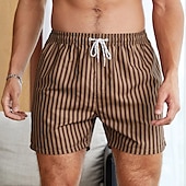 preiswerte Herren Badeshorts-Herren Boardshorts Badeshorts Bademode Ausgehen Wochenende Atmungsaktiv Schnelltrocknend Tasche Kordelzug Elastische Taille Gestreift Kurz Gymnastik Brautkleider schlicht Sportkleidung Himmelblau