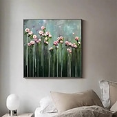 cheap Oil Paintings-Hand painted Beauty Flowers Bloom In Spring Abstract Oil Painting hand painted Wall Art painting Home Decor Picture Modern artwork pciture On Canvas 100% Handpainted oil painting