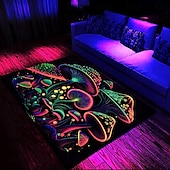 Недорогие Черные ковры-Ковер с принтом Blacklight, УФ-реактивный светящийся в темноте ковер, большой нескользящий коврик для декора комнаты