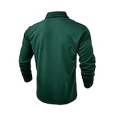 preiswerte Klassisches Poloshirt für Herren-Herren Poloshirt Polos mit Knöpfen Casual Sport Kargen Langarm Modisch Basic Glatt Taste Tasche Frühling &amp; Herbst Regular Fit Schwarz Weiß Armeegrün Rote Marineblau Dunkelgrün Poloshirt