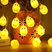 お買い得  イースターライト-イースターエッグストリングライト 1.5 メートル 10LED 卵ウサギひよこ LED 妖精ストリングライトバッテリー駆動イースターヤードパーティー屋内屋外ホームデコレーション