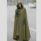 abordables Capas &amp; Capa-Retro Antiguo Medieval capa con capucha Chales Feria del Renacimiento Vikingo Ranger élfico Mujer Celta Vikingo Fantasía Víspera de Todos los Santos Mascarada Fiesta / Noche LARP Feria Ren Adulto Capa