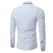 preiswerte Button-Down-Hemden für Herren-Herren Oberhemd Knopfhemd Schwarz Weiß Wein Langarm Farbblock Umlegekragen Frühling &amp; Herbst Hochzeit Täglich Bekleidung Hemden mit Kragen