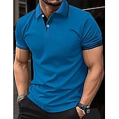 preiswerte Klassisches Poloshirt für Herren-Herren Poloshirt Polos mit Knöpfen Geschäft Casual Kargen Kurzarm Modisch Basic Glatt Taste Sommer Regular Fit Weiß Gelb Rot Marinenblau Königliches Blau Blau Poloshirt