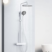 abordables Grifos de ducha-Sistema ducha / Válvula mezcladora termostática Conjunto - Alcachofa incluida Ducha de chorro múltiple Cascada Moderno Galvanizado Apertura Externa Válvula Cerámica Bath Shower Mixer Taps