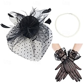 cheap Accessories and More-Retro Vintage 1950s 1920s Headpiece Party Costume Fascinator Hat Women&#039;s Masquerade Vacation Event / Party Date Adults&#039; Gloves Necklace Hat All Seasons