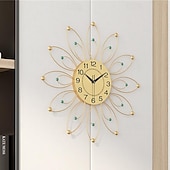 olcso fém fali dekoráció-nagy falióra virágos fém dekoratív csendes nem ketyeg nagy órák modern lakberendezés nappaliba hálószoba étkező iroda