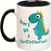 cheap Mugs &amp; Cups-Coffee Mug - &#039;Don&#039;t Be A Cuntasaurous&#039; Novelty Gift: Funny Words Ceramic Tea Cup, Perfect for Christmas, Thanksgiving, Festivals, and Friends Present - 1pc