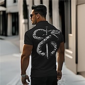 voordelige Polo met dierenprint voor heren-Voor heren Slang Poloshirts Golfshirt Korte mouw Poloshirt Overhemden met kraag Casual Grappig Streetwear Vakantiekleding Feestoutfits Knop 3D-afdrukken Zomer Lente Herfst Zwart Wit Khaki
