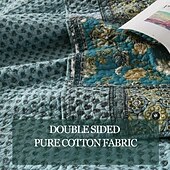 abordables Couvre-lits, couvertures et ensembles-Ensemble de courtepointe à motif patchwork 100 % coton, ensemble de couvre-lit king queen size pour toutes les saisons, ensemble de literie bohème surdimensionné et léger