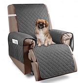 cheap Sofa Cover-Recliner Covers Nonslip Recliner Chair Covers for Reclining Chair with Pockets, Quilted Thick Recliner Slipcovers for Pets and Kids